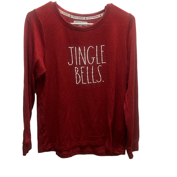 Rae Dunn Sweaters - Rae Dunn |Festive Holiday Sweater|Red Jingle Bells Sweatshirt|Size Medium|EUC
